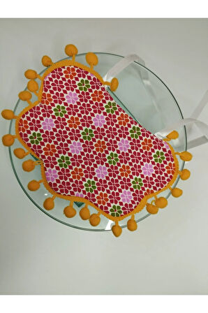 Mama Önlüğü Ponponlu - Çok Renkli - Organik & El Yapımı