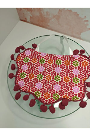 Mama Önlüğü Ponponlu - Çok Renkli - Organik & El Yapımı