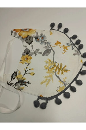 Mama Önlüğü Ponponlu - Çok Renkli - Organik & El Yapımı