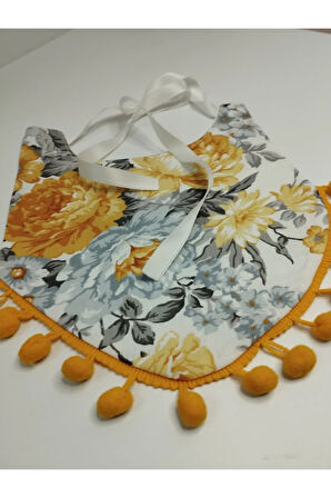 Mama Önlüğü Ponponlu - Çok Renkli - Organik & El Yapımı