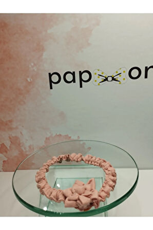 Çiçek Motifli Saç Bandı - Pembe - Organik & El Yapımı