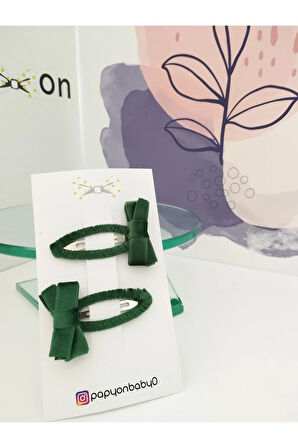 Fiyonk Çıt Çıt Toka - Yeşil - Organik & El Yapımı