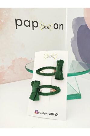 Fiyonk Çıt Çıt Toka - Yeşil - Organik & El Yapımı