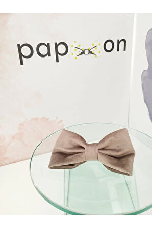 Kadife Fiyonk Toka - Gri - Organik & El Yapımı