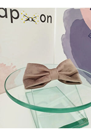 Kadife Fiyonk Toka - Gri - Organik & El Yapımı