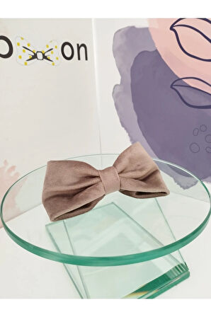 Kadife Fiyonk Toka - Gri - Organik & El Yapımı