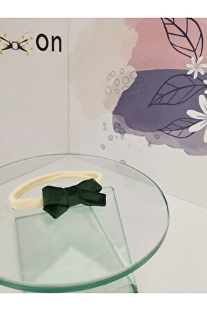 Kadife Fiyonk Toka - Yeşil - Organik & El Yapımı