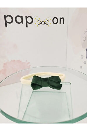 Kadife Fiyonk Toka - Yeşil - Organik & El Yapımı