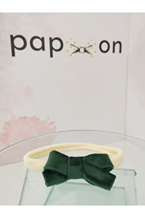 Kadife Fiyonk Toka - Yeşil - Organik & El Yapımı