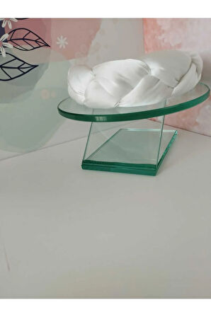 Saten Örgü Taç - Beyaz - Organik & El Yapımı