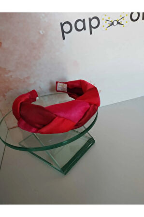 Saten Örgü Taç - Pembe - Organik & El Yapımı