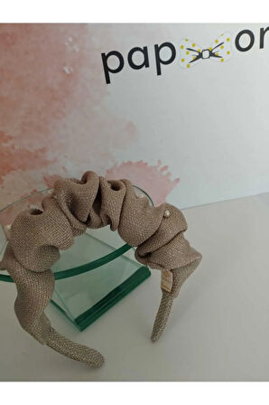 Örgü Fırfır Taç - Sütlü Kahve - Organik & El Yapımı