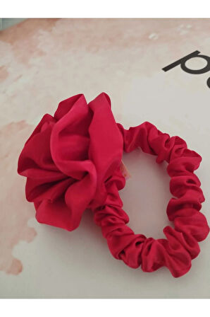 Saten Lastikli Toka - Kırmızı - Organik & El Yapımı