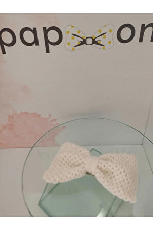 Örgü Fiyonk Toka - Beyaz - Organik & El Yapımı