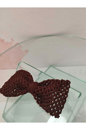 Örgü Fiyonk Toka - Kahverengi - Organik & El Yapımı