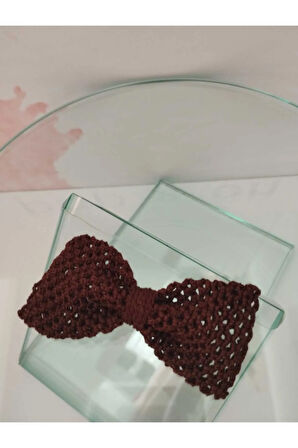 Örgü Fiyonk Toka - Kahverengi - Organik & El Yapımı