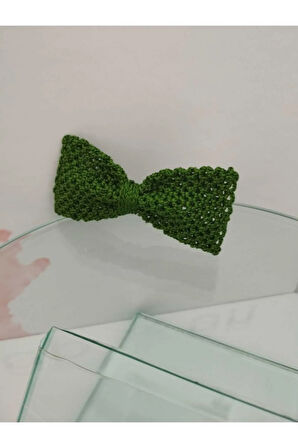 Örgü Fiyonk Toka - Koyu Yeşil - Organik & El Yapımı