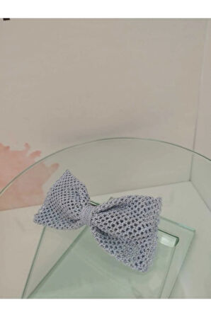 Örgü Fiyonk Toka - Mavi & Lila - Organik & El Yapımı