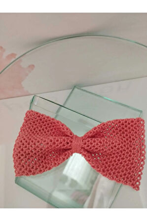 Örgü Fiyonk Toka - Pembe - Organik & El Yapımı