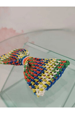 Örgü Fiyonk Toka - Çok Renkli - Organik & El Yapımı