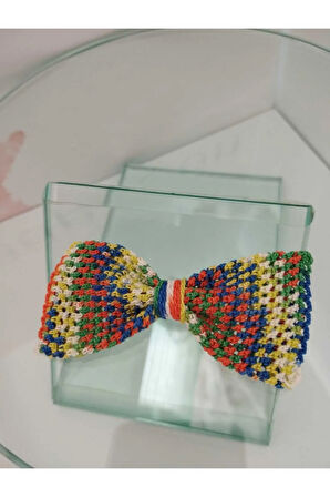 Örgü Fiyonk Toka - Çok Renkli - Organik & El Yapımı