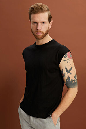 ALEXANDERGARDI PAMUKLU KOLSUZ T-SHİRT (E21-71000)