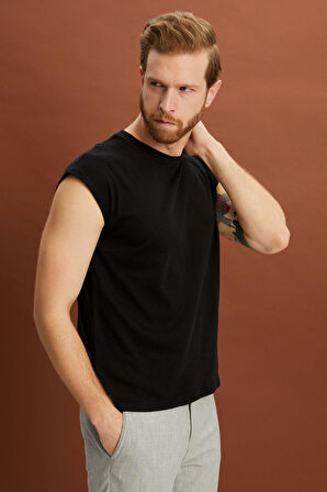 ALEXANDERGARDI PAMUKLU KOLSUZ T-SHİRT (E21-71000)