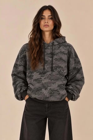 ALEXANDERGARDI KAMUFLAJ DESENLİ KAPÜŞONLU SWEATSHİRT (E21-72100)