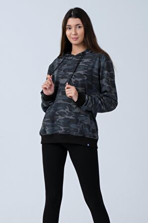 ALEXANDERGARDI KAMUFLAJ DESENLİ KAPÜŞONLU SWEATSHİRT (E21-72100)