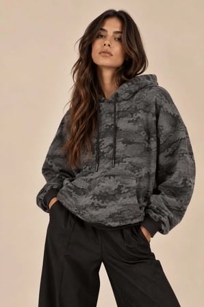 ALEXANDERGARDI KAMUFLAJ DESENLİ KAPÜŞONLU SWEATSHİRT (E21-72100)