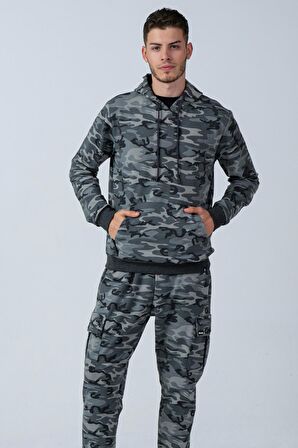 ALEXANDERGARDI KAMUFLAJ DESENLİ KAPÜŞONLU SWEATSHİRT (E21-72100)