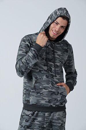 ALEXANDERGARDI KAMUFLAJ DESENLİ KAPÜŞONLU SWEATSHİRT (E21-72100)