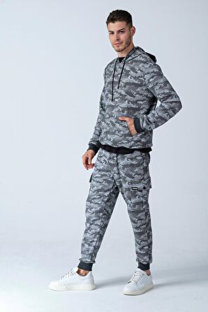 ALEXANDERGARDI KAMUFLAJ DESENLİ KAPÜŞONLU SWEATSHİRT (E21-72101)