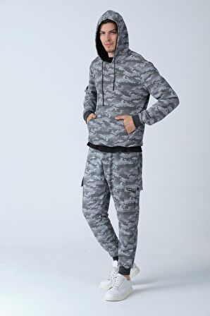 ALEXANDERGARDI KAMUFLAJ DESENLİ KAPÜŞONLU SWEATSHİRT (E21-72101)