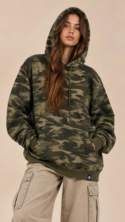 ALEXANDERGARDI KAMUFLAJ DESENLİ KAPÜŞONLU SWEATSHİRT (E21-72100)