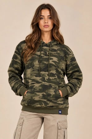 ALEXANDERGARDI KAMUFLAJ DESENLİ KAPÜŞONLU SWEATSHİRT (E21-72100)