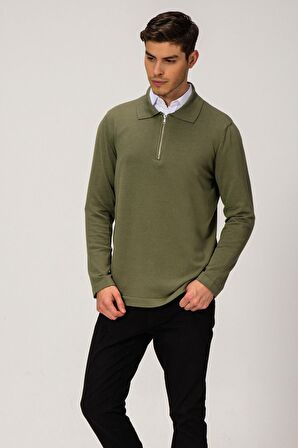 ALEXANDERGARDI POLO YAKA FERMUARLI TRİKO KAZAK (E21-PLYK00)