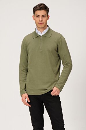 ALEXANDERGARDI POLO YAKA FERMUARLI TRİKO KAZAK (E21-PLYK00)