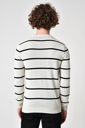 ALEXANDERGARDI ÇİZGİLİ PAMUKLU KAZAK (E22-5703)