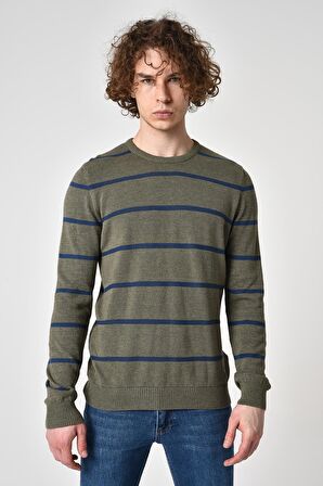 ALEXANDERGARDI ÇİZGİLİ PAMUKLU KAZAK (E22-5703)