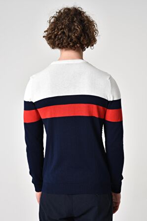 ALEXANDERGARDI ŞERİTLİ PAMUKLU KAZAK (E22-5705)