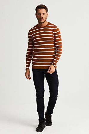 ALEXANDERGARDI ÇİZGİLİ İNCE PAMUKLU KAZAK (E22-5710)