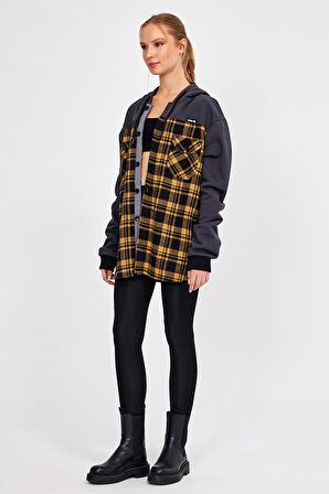 ALEXANDERGARDI KAPÜŞONLU DÜĞMELİ OVERSİZE ODUNCU SWEATSHİRT (E22-61501)