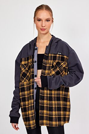 ALEXANDERGARDI KAPÜŞONLU DÜĞMELİ OVERSİZE ODUNCU SWEATSHİRT (E22-61501)