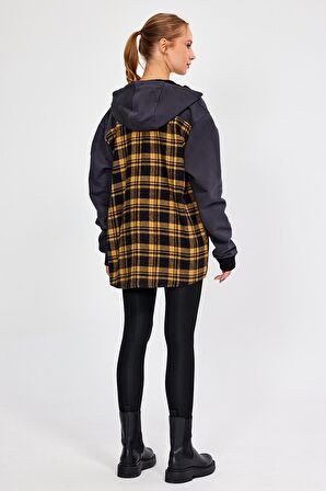 ALEXANDERGARDI KAPÜŞONLU DÜĞMELİ OVERSİZE ODUNCU SWEATSHİRT (E22-61501)