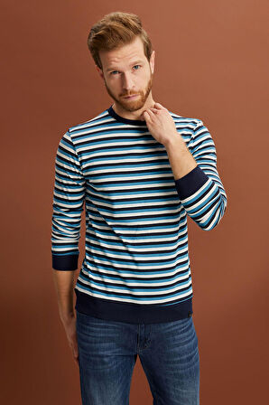 ALEXANDERGARDI ÇİZGİLİ REGULAR FİT SWEATSHİRT (E22-72401)