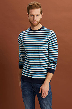 ALEXANDERGARDI ÇİZGİLİ REGULAR FİT SWEATSHİRT (E22-72401)