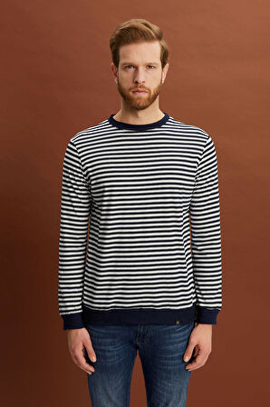 ALEXANDERGARDI ÇİZGİLİ REGULAR FİT SWEATSHİRT (E22-72401)