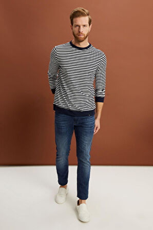 ALEXANDERGARDI ÇİZGİLİ REGULAR FİT SWEATSHİRT (E22-72401)