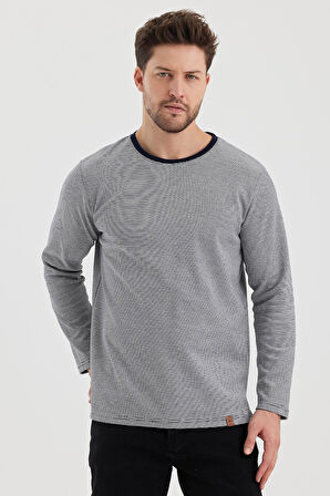 ALEXANDERGARDI ÇİZGİLİ YIRTMAÇLI REGULAR FİT SWEATSHIRT (E22-751 00)